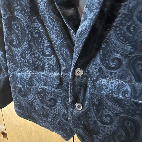 Vintage Le Chateau Evening Jacket Women's Black Velvet Paisley Button-Up Size M - Picture 3 of 7